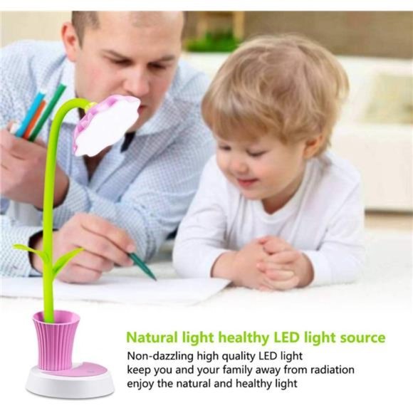 Desk Lamp for Kids Sunflower LED Charging Table Lamp Support Eye Protection - Picture 6 of 7